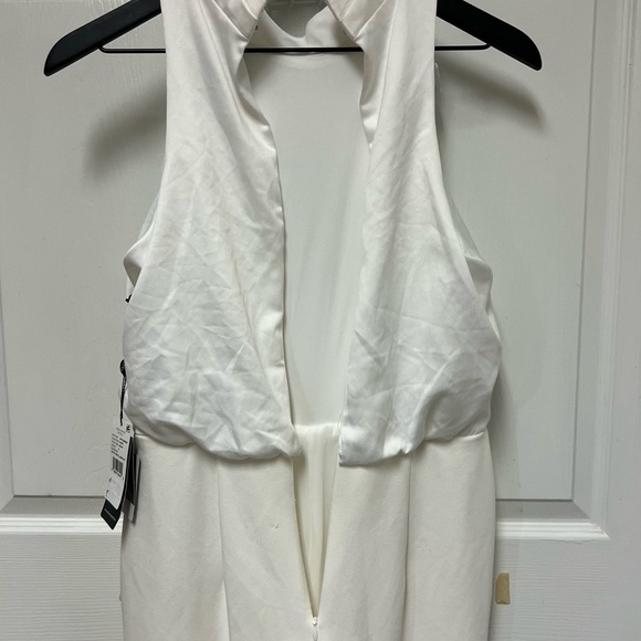 Adrianna Papell Satin Crepe Ivory Jumpsuit - Picture 12 of 16
